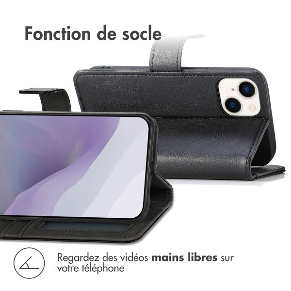 imoshion Étui de télephone portefeuille de luxe Apple iPhone 14 / 13 - Noir
