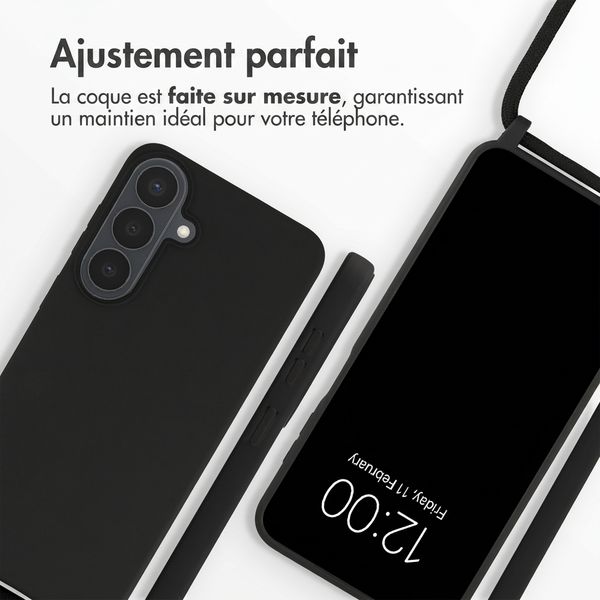 imoshion Coque en silicone avec cordon Samsung Galaxy S26 FE - Noir