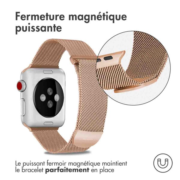 imoshion Bracelet magnétique milanais Apple Watch | 38/40/41/42 mm - Taille M - Rose Doré