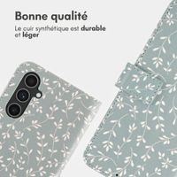 imoshion Étui de télephone portefeuille Design Samsung Galaxy A54 (5G) - Smoke Green Flowers