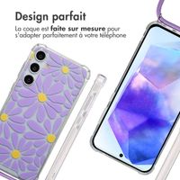 imoshion Coque Design avec cordon Samsung Galaxy A55 - Tropical Violet Flowers Connect