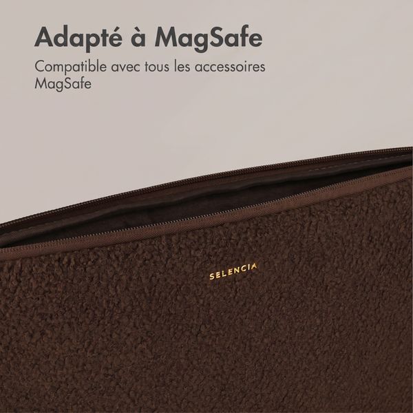 Selencia Housse laptop teddy 13-14 pouces - Choco Brown