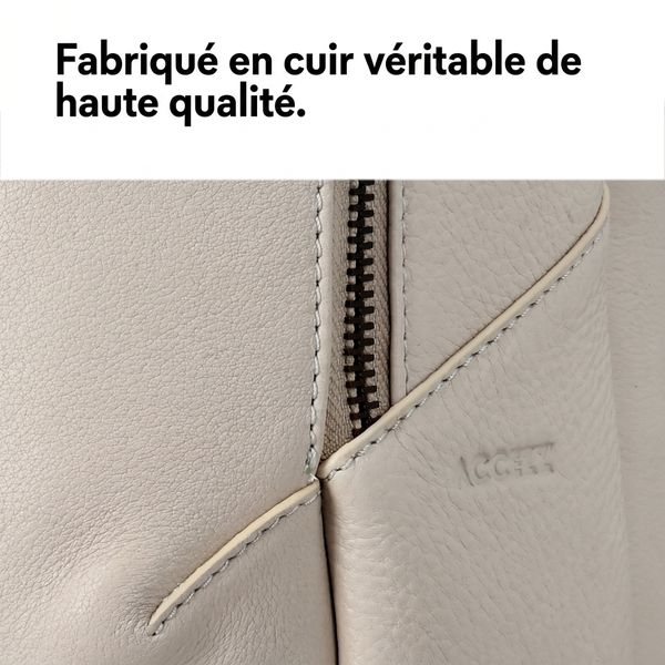Accezz Leather Sac à dos ordinateur 16 pouces - Beige