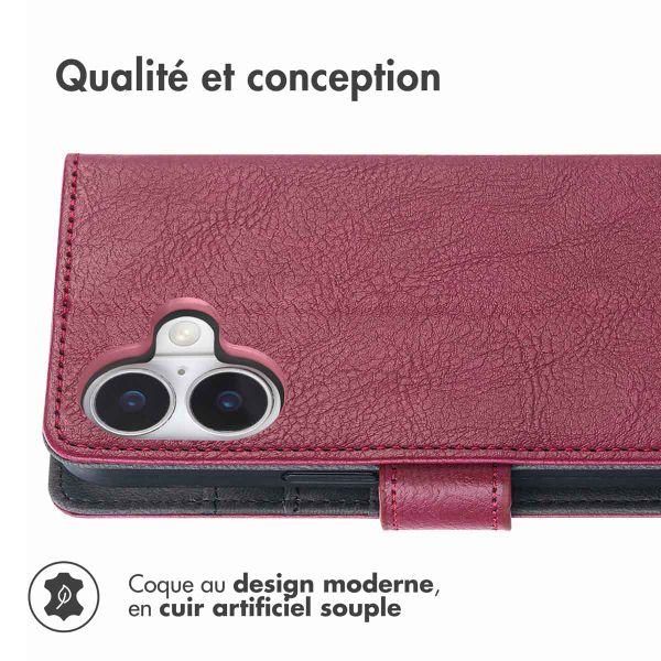 imoshion Étui de télephone portefeuille de luxe Apple iPhone 16 - Bordeaux