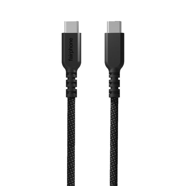 Fairphone Câble de recharge LongLife USB-C vers USB-C/USB-A - 240W - 1 mètre - Noir