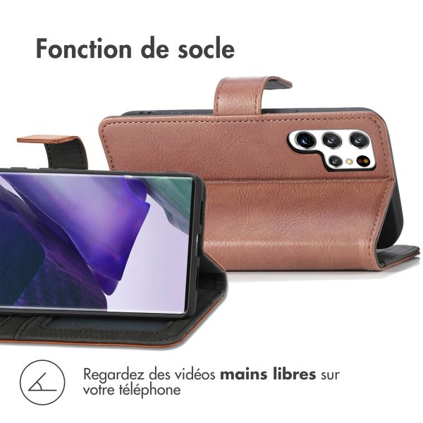 imoshion Étui de télephone portefeuille de luxe Samsung Galaxy S22 Ultra - Marron