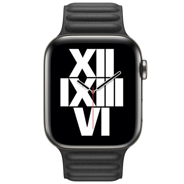 Apple Bracelet Leather Link Apple Watch | 44/45/46/49 mm - Taille S/M - Noir