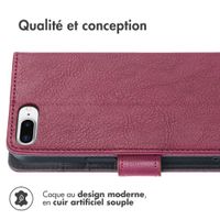 imoshion Étui de télephone portefeuille de luxe Apple iPhone 8 Plus / 7 Plus - Bordeaux