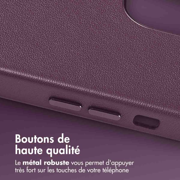 Accezz Coque arrière en cuir avec MagSafe Apple iPhone 12 (Pro) - Heath Purple