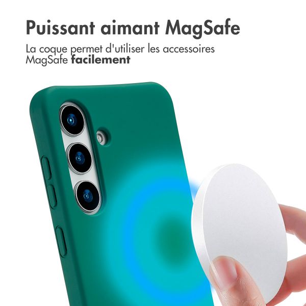 imoshion Coque arrière Color avec cordon amovible et MagSafe Samsung Galaxy S25 / S24 - Vert foncé