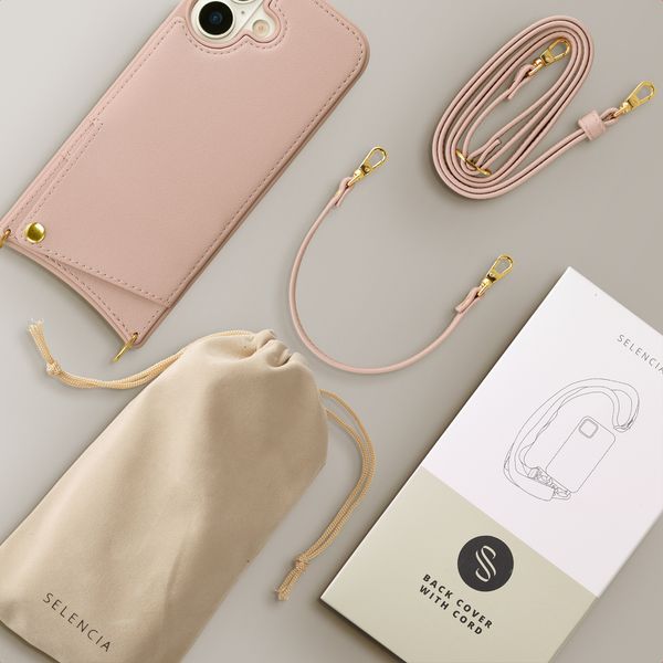 Selencia Coque de télephone Nova avec cordon et porte-cartes Apple iPhone 17 - Dusty Rose