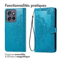 imoshion Etui de télephone Mandala Motorola Thinkphone 25 / Edge 50 Neo / Edge 60 Neo - Turquoise