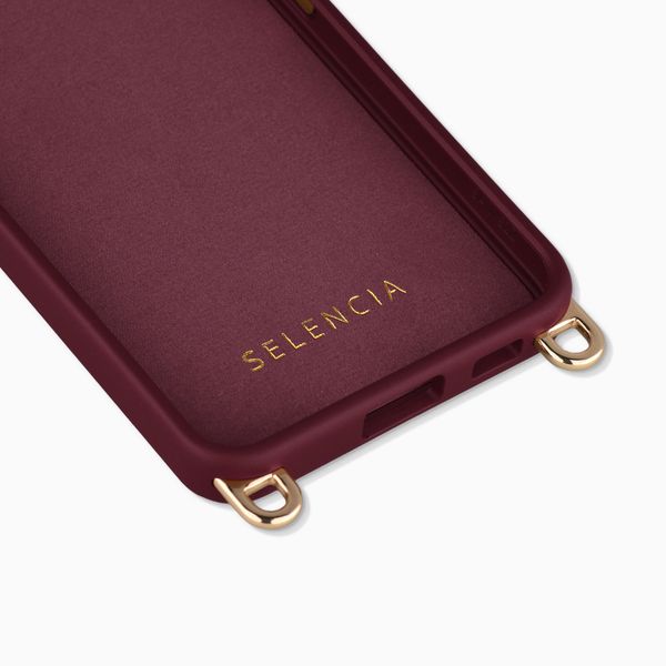 Selencia Coque arrière Rivièra avec MagSafe avec crochets amovibles Samsung Galaxy S26 - Bold Burgundy