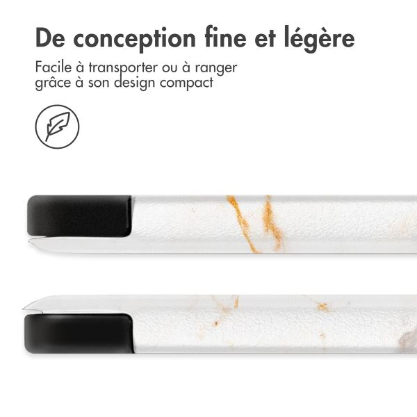 imoshion Coque tablette Design Trifold Samsung Galaxy Tab A11 / A9 8.7 pouces - White Marble