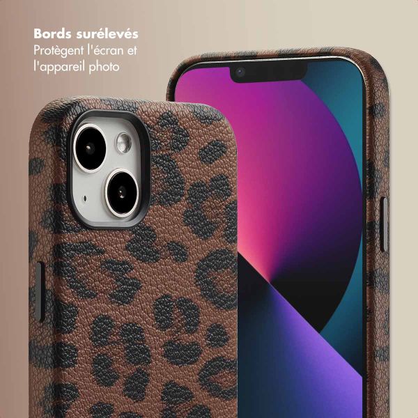 Selencia Coque Sabi imprimé panthère avec MagSafe Apple iPhone 13 - Mocha Brown