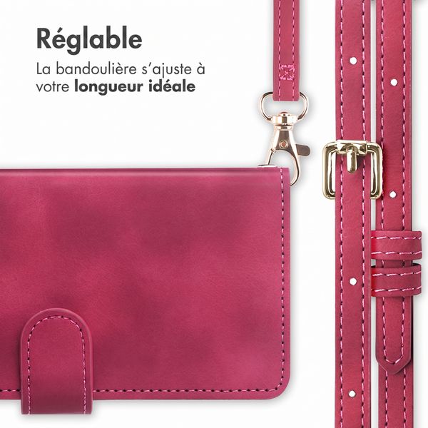 imoshion Etui de télephone portefeuille avec cordon Motorola Moto G77 - Rouge