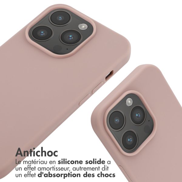 imoshion Coque en silicone avec cordon Apple iPhone 14 Pro - Sand Pink
