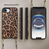 Selencia Coque de télephone Nova avec cordon et porte-cartes Apple iPhone 17e / 16e - Leopard