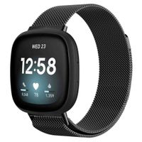 imoshion Bracelet magnétique milanais Fitbit Versa 3 - Taille M - Noir
