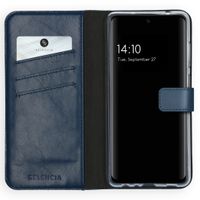 Selencia Étui portefeuille en cuir véritable Samsung Galaxy A72 - Bleu