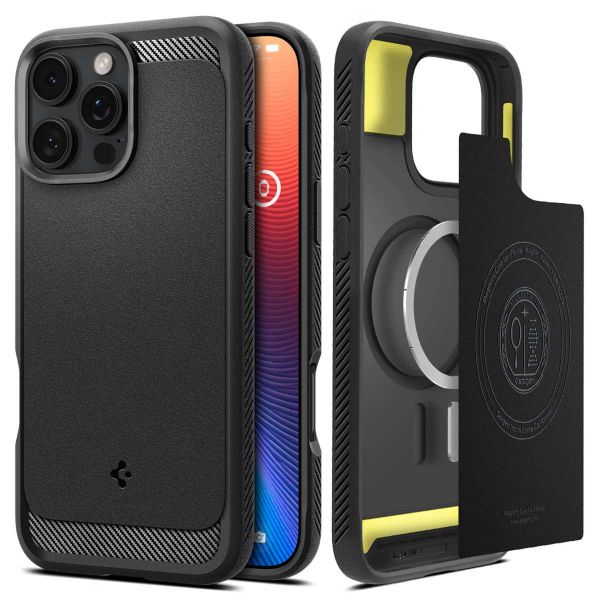 Spigen Coque Rugged Armor MagSafe Apple iPhone 16 Pro - Matte Black