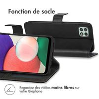 imoshion Étui de télephone portefeuille de luxe Samsung Galaxy A22 (5G) - Noir