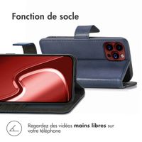 imoshion Étui de télephone portefeuille de luxe Apple iPhone 15 Pro Max - Bleu foncé