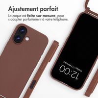 imoshion Coque en silicone avec cordon Apple iPhone 17 - Marron