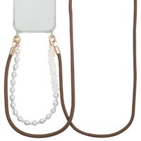 Selencia Ensemble de cordons pour téléphone avec perles et coquillages - Mocha Brown