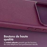 Accezz Coque arrière en cuir avec MagSafe Apple iPhone 18 Pro Max / 17 Pro Max - Heath Purple