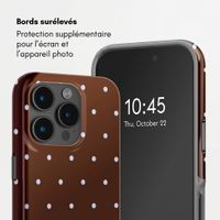 Selencia Coque arrière Vivid Apple iPhone 15 Pro - Happy Dots Chocolate
