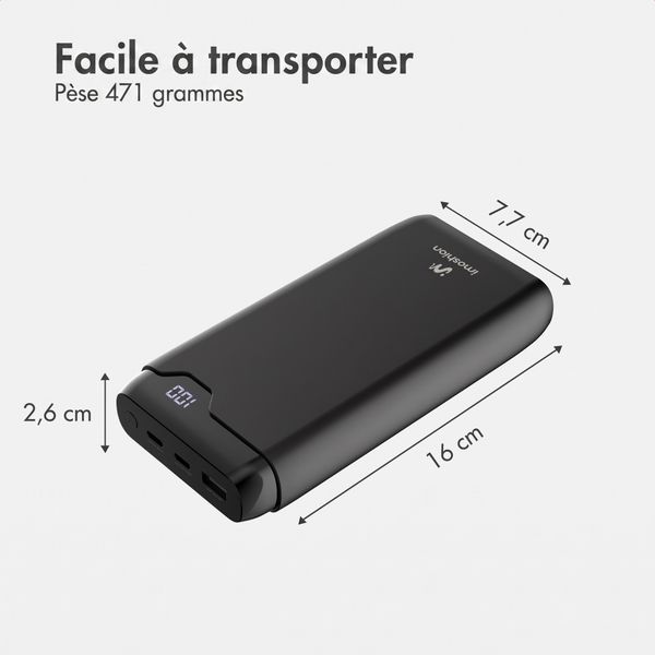 imoshion Batterie externe - 27.000 mAh - Quick Charge et Power Delivery - 30W - Noir