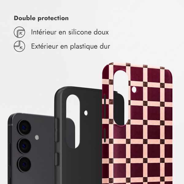 Selencia Coque arrière Vivid Samsung Galaxy S24 - Check This Burgundy