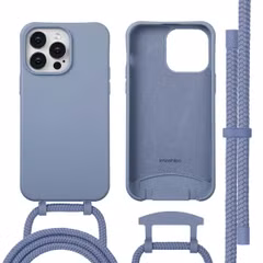 imoshion Coque arrière Color avec cordon amovible et MagSafe Apple iPhone 14 Pro Max - Ash Blue