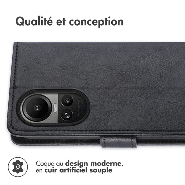 imoshion Étui de télephone portefeuille de luxe Oppo Reno 10 / 10 Pro - Noir
