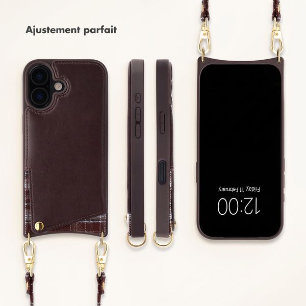 Selencia Coque de télephone Nova avec cordon et porte-cartes Apple iPhone 17 - Checks