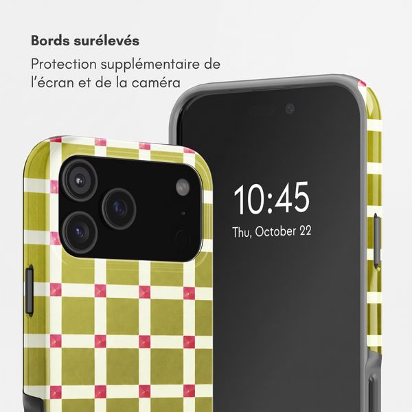 Selencia Coque arrière Vivid Apple iPhone 18 Pro / 17 Pro - Check This Olive
