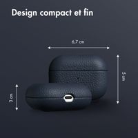 Accezz Coque en cuir véritable  Apple Airpods Pro - Bleu foncé