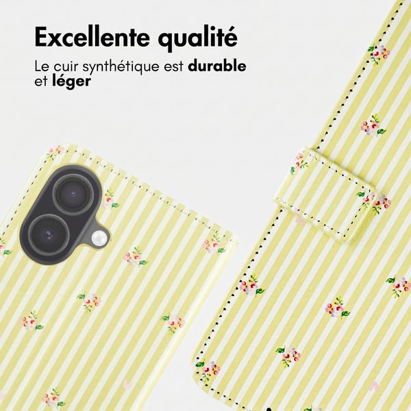 imoshion Étui de télephone portefeuille Design Apple iPhone 16 - Garden Stripes