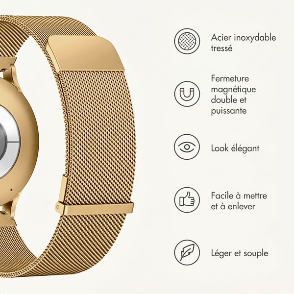 imoshion Bracelet magnétique milanais  - Connexion universelle 20 mm - Doré