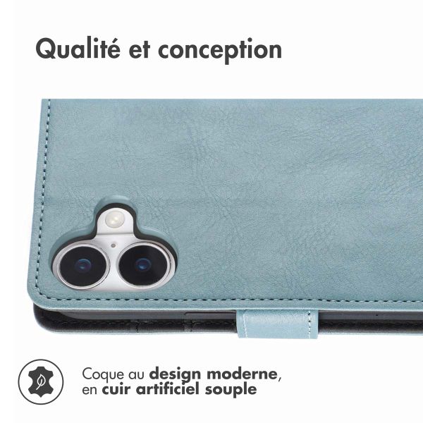 imoshion Étui de télephone portefeuille de luxe Apple iPhone 16 - Air Blue