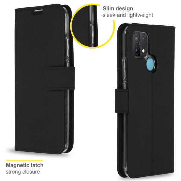 Accezz Étui de télephone Wallet Oppo A15 - Noir