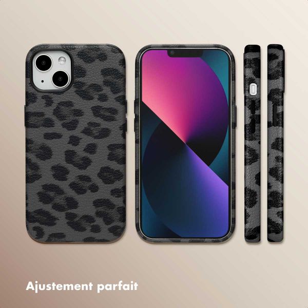 Selencia Coque Sabi imprimé panthère avec MagSafe Apple iPhone 13 - Midnight Black