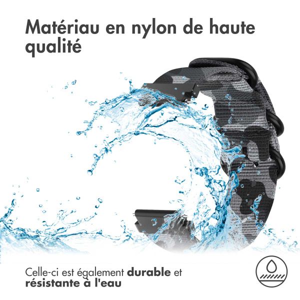 imoshion Bracelet robuste en nylon  - Connexion universelle 20 mm - Camouflage Grey