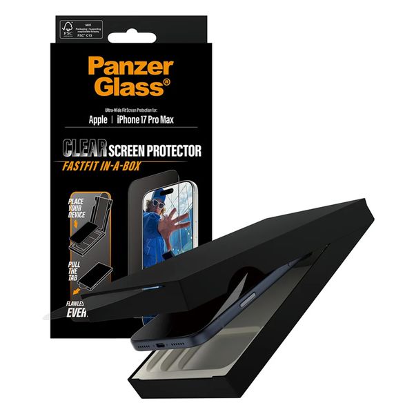 PanzerGlass Ultra Wide Fit FastFit in-a-box Protection d'écran Apple iPhone 17 Pro Max