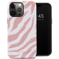 Selencia Coque arrière Vivid Apple iPhone 14 Pro Max - Colorful Zebra Old Pink
