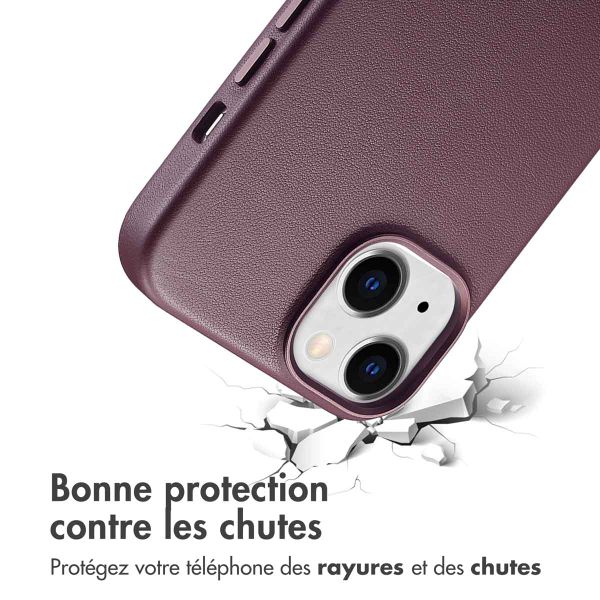 Accezz Coque arrière en cuir avec MagSafe Apple iPhone 15 - Heath Purple