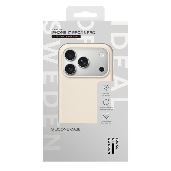 iDeal of Sweden Coque en silicone avec MagSafe Apple iPhone 18 Pro / 17 Pro - Cloud Dancer