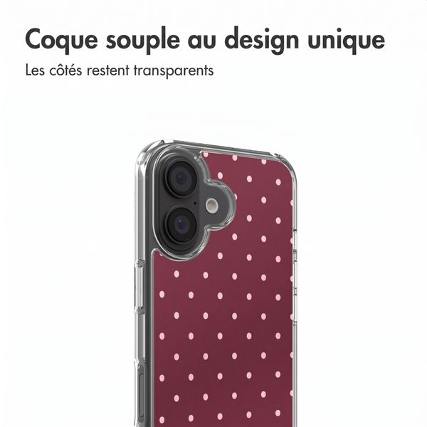 imoshion Coque Design Apple iPhone 16 - Polka Dot Bordeaux