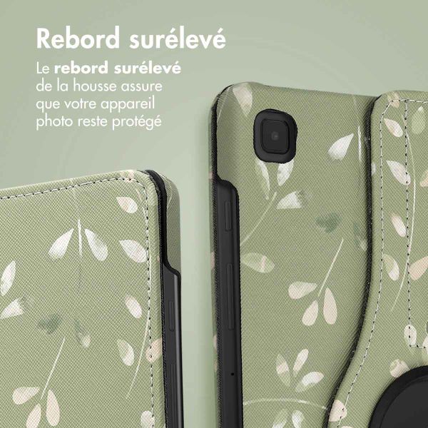 imoshion Coque tablette Design rotatif à 360° Samsung Galaxy Tab S6 Lite (2020/2022/2024)  - Green Flowers